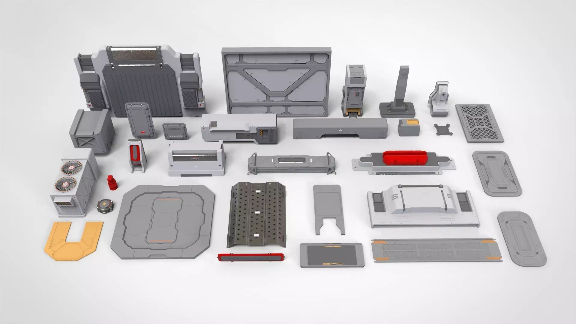 sci-fi Architecture kitbash 21 3D model_0