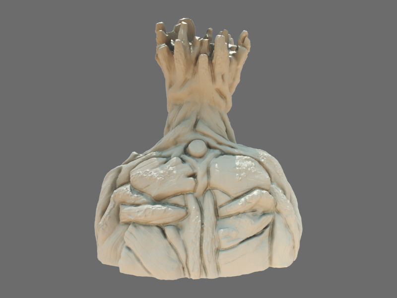 Groot Bust Statue Low-poly 3D model_3