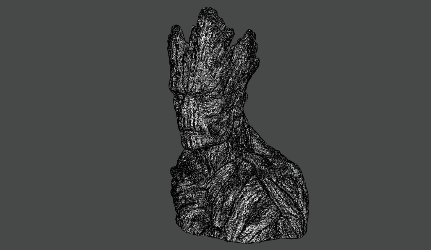 Groot Bust Statue Low-poly 3D model_5