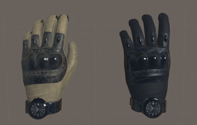 VR Tactical Gloves  Low-poly 3D model