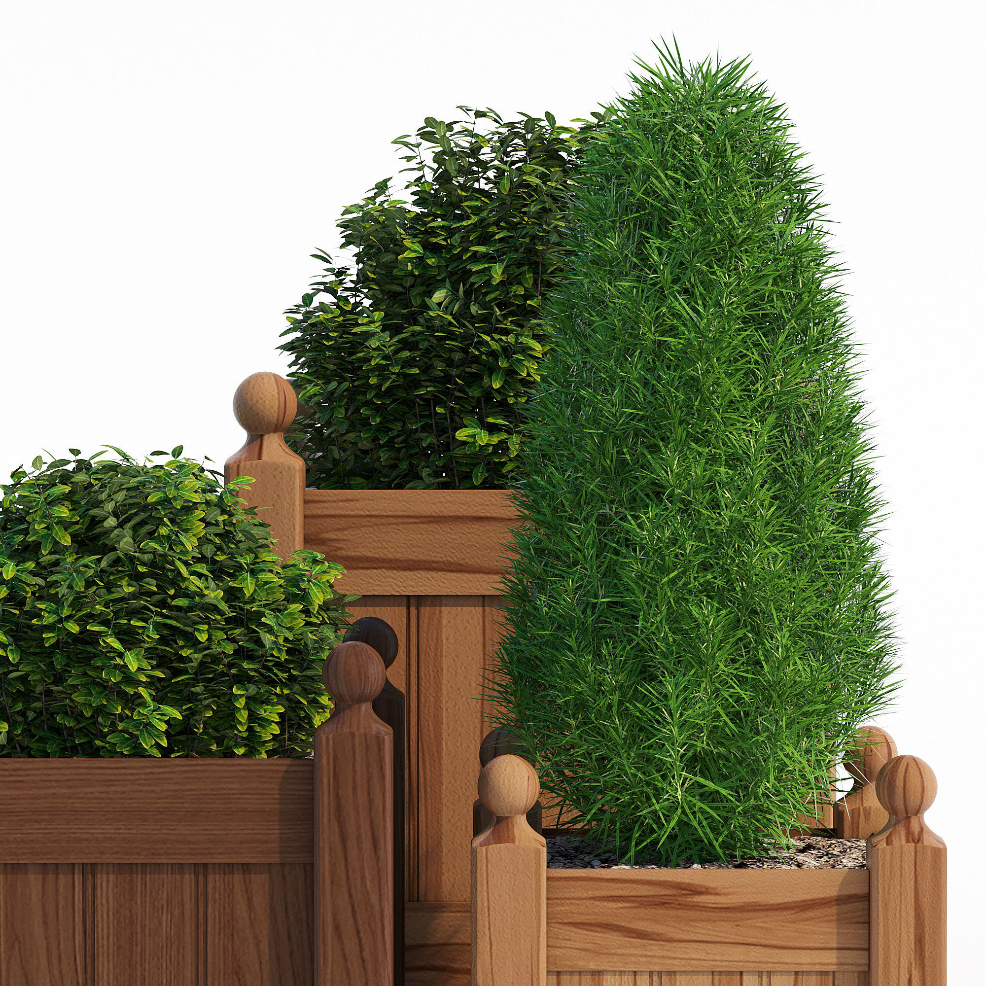 Timber wood planter 3D model_5