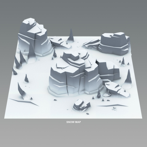 Cartoon Cliffs Low-poly 3D model