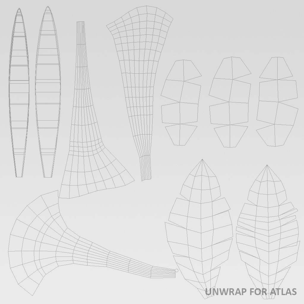 Cartoon Oasis Plants Low-poly 3D model_8
