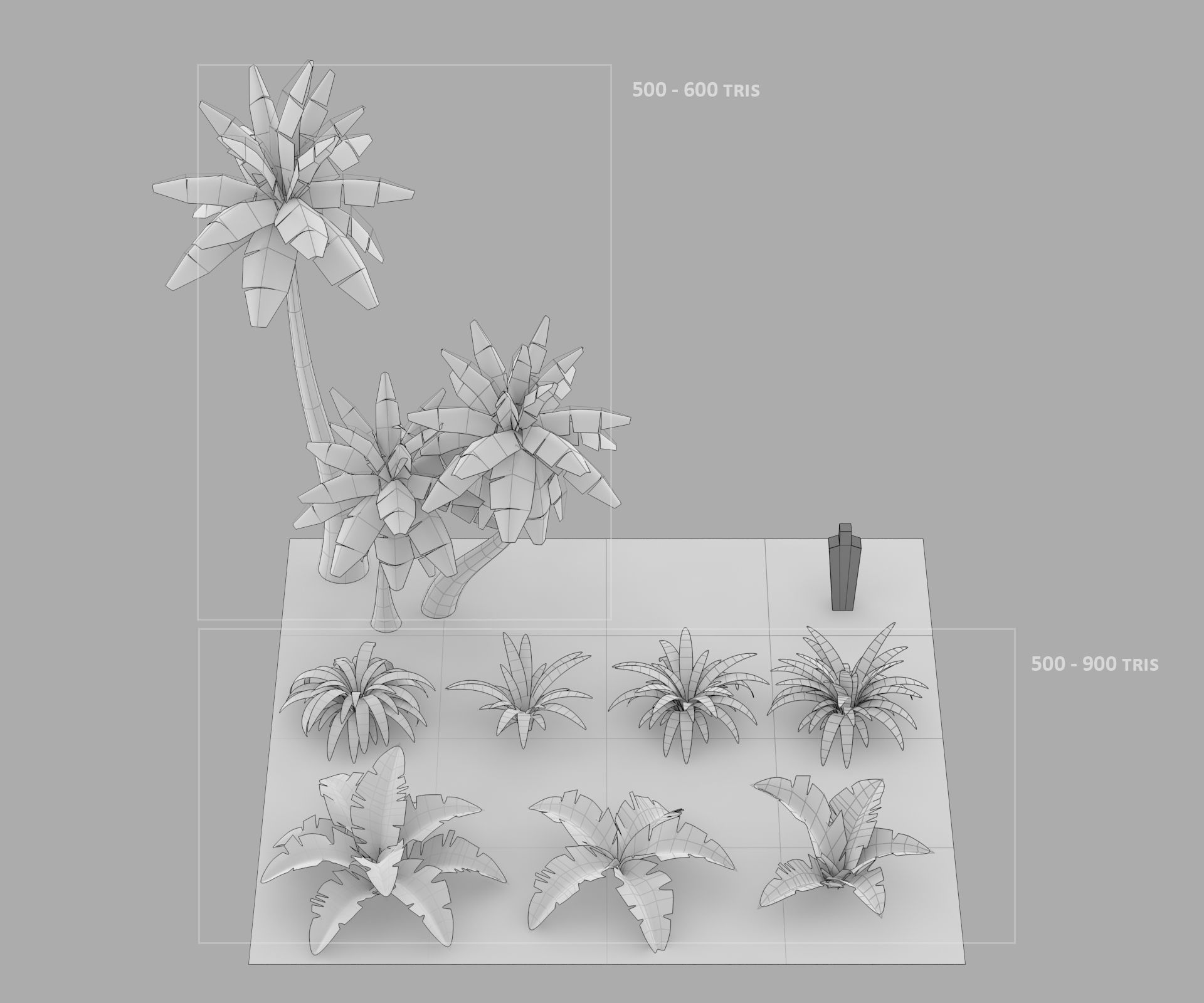 Cartoon Oasis Plants Low-poly 3D model_1