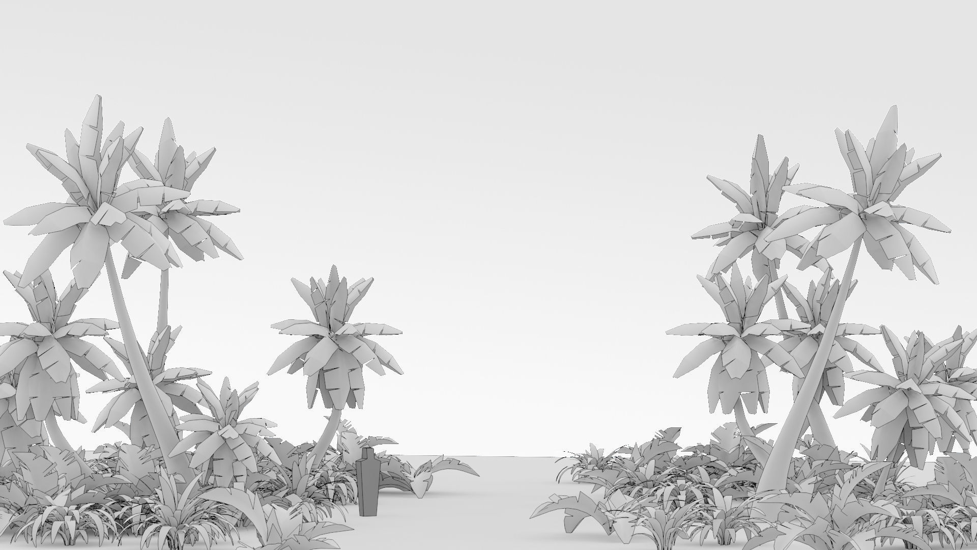 Cartoon Oasis Plants Low-poly 3D model_6
