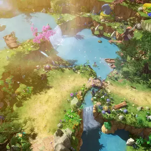 Cartoon Cliff Scene 3D model