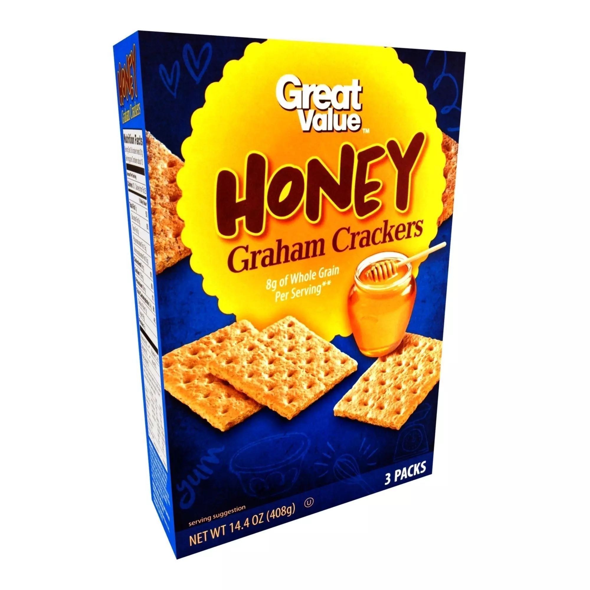 Great Value Honey Graham Crackers 3 Packs 14 oz Low-poly 3D model