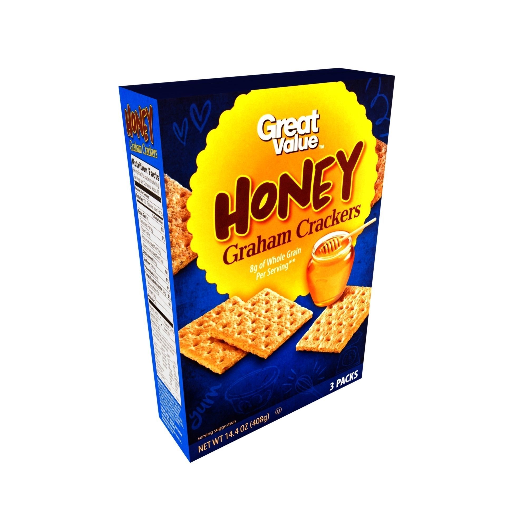 3D model Great Value Honey Graham Crackers 3 Packs 14 oz VR / AR / low