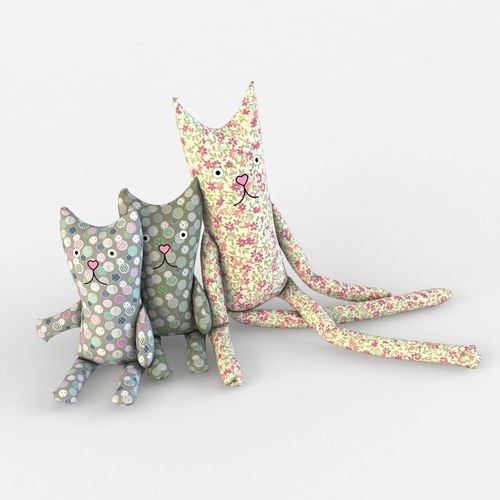 Cat textile toys kids baby room 3D model