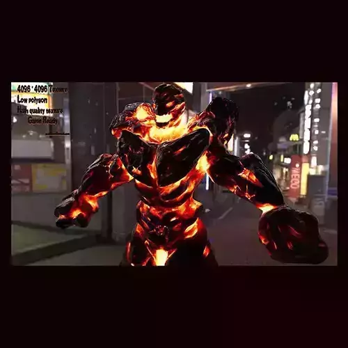 fire monster Low-poly 3D model