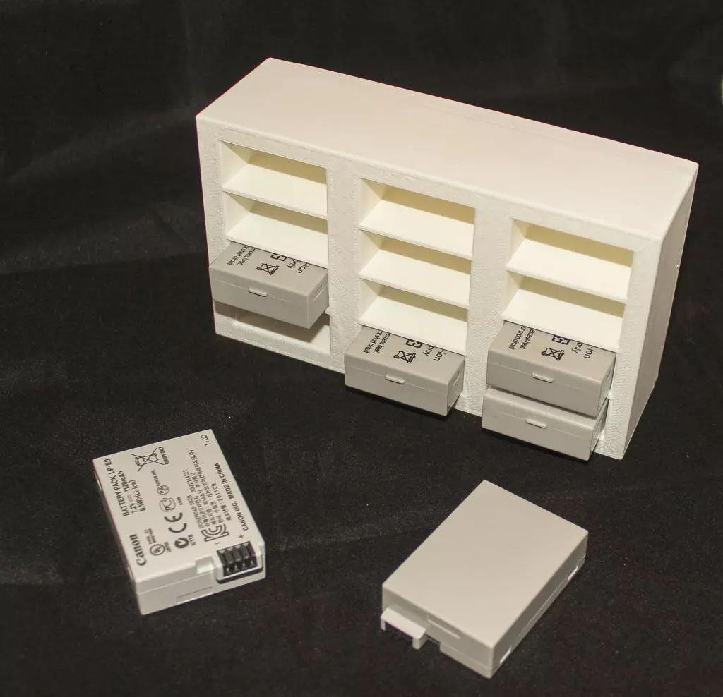LP-E8 Battery 12 Slot Storage 3D print model_0