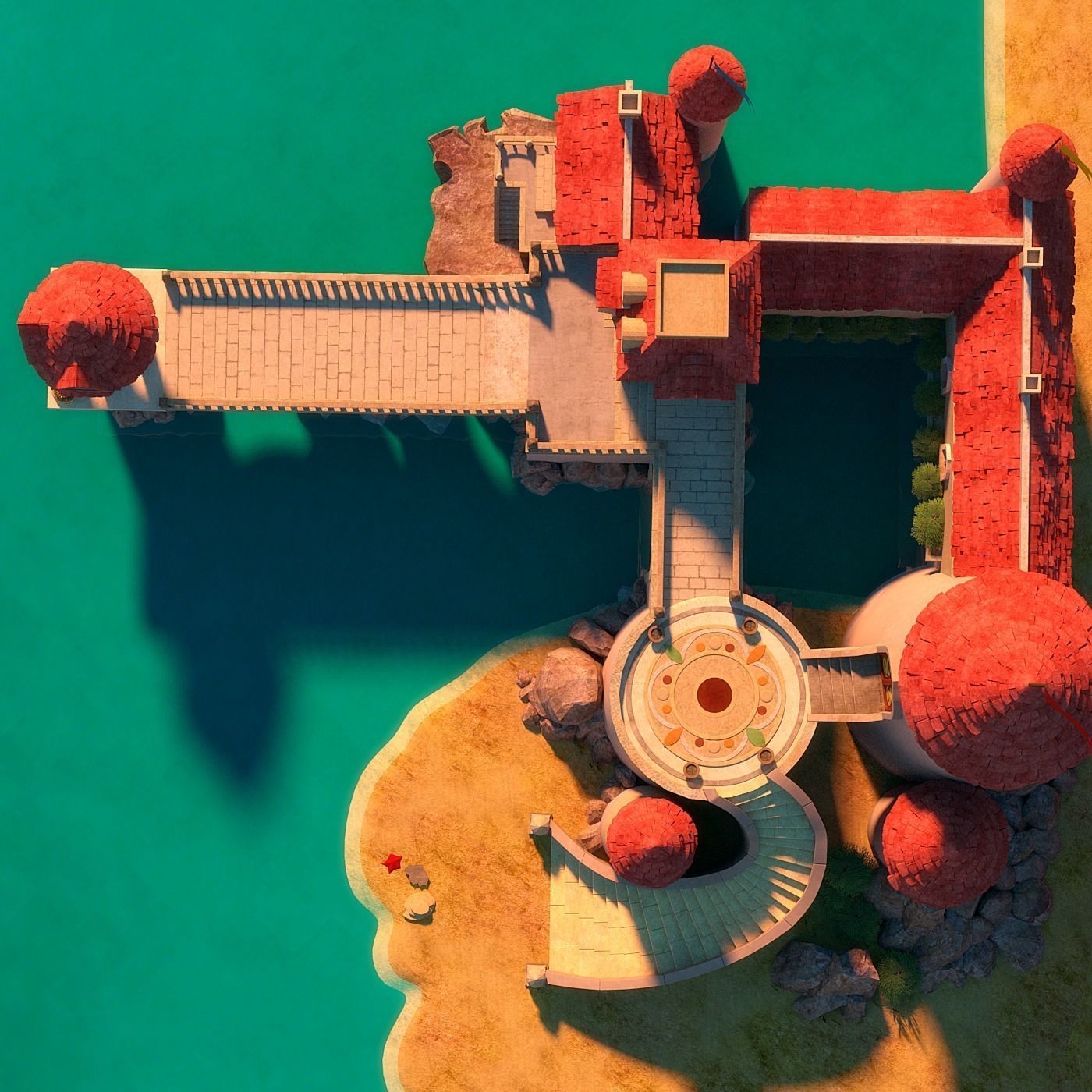 Cartoon Castle Scene 3D model_5