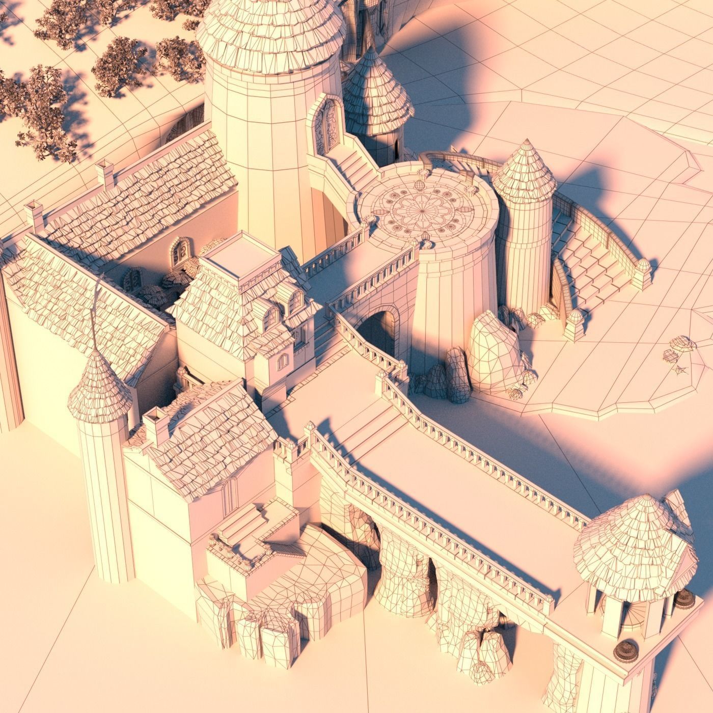 Cartoon Castle Scene 3D model_10