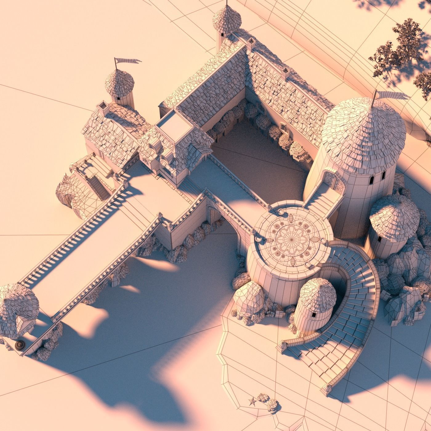 Cartoon Castle Scene 3D model_9