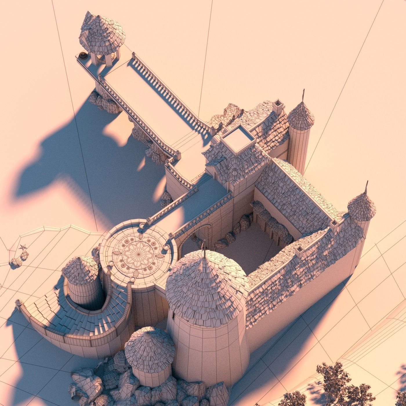 Cartoon Castle Scene 3D model_13