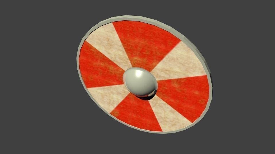 Viking Shield Low-poly 3D model_1