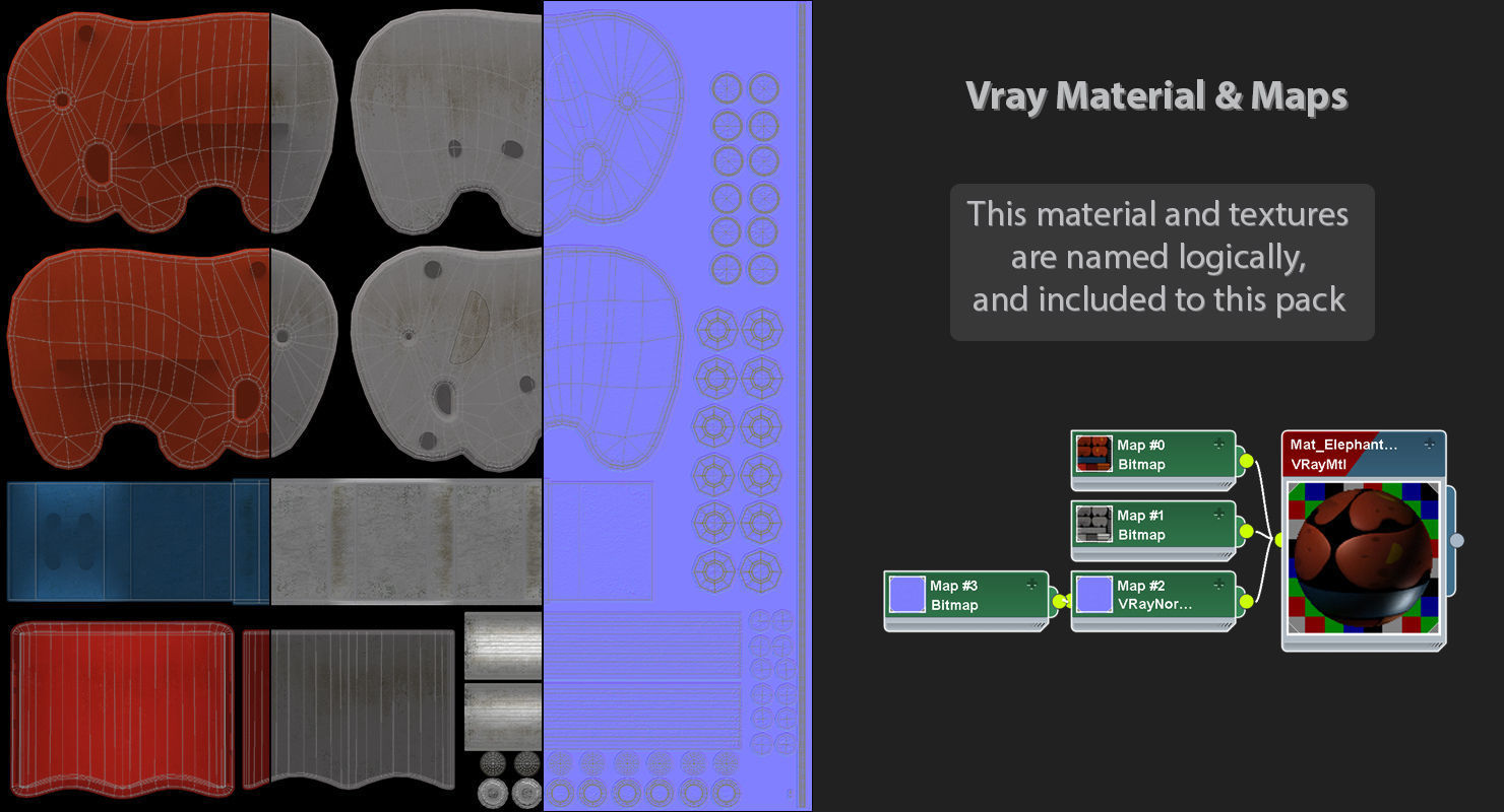 Elephant Spring Low-poly 3D model_26