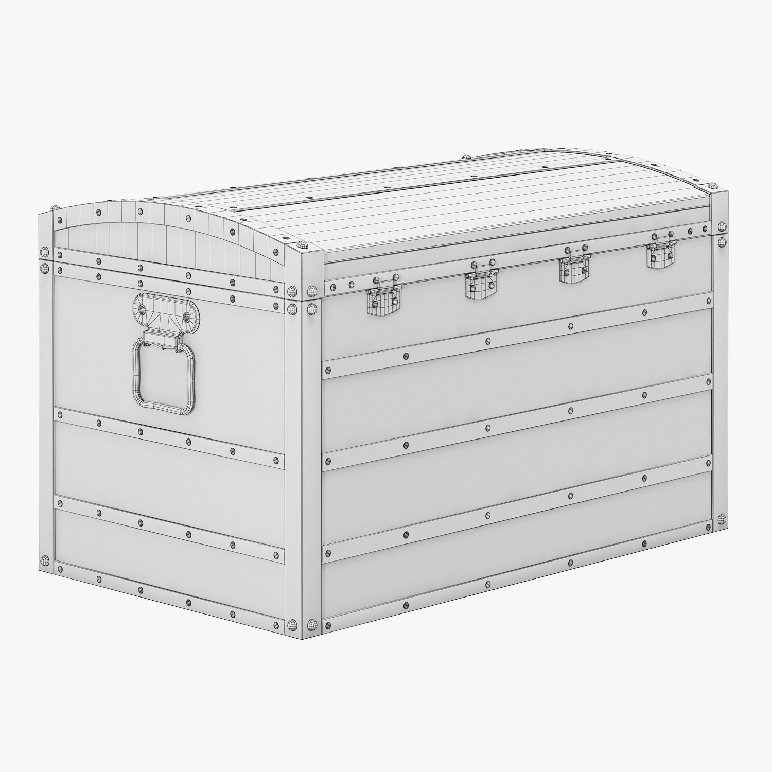 Wooden Chest Low-poly 3D model_3