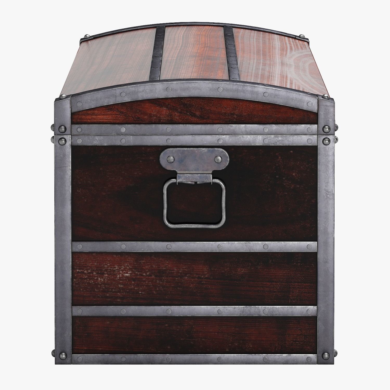 Wooden Chest Low-poly 3D model_2