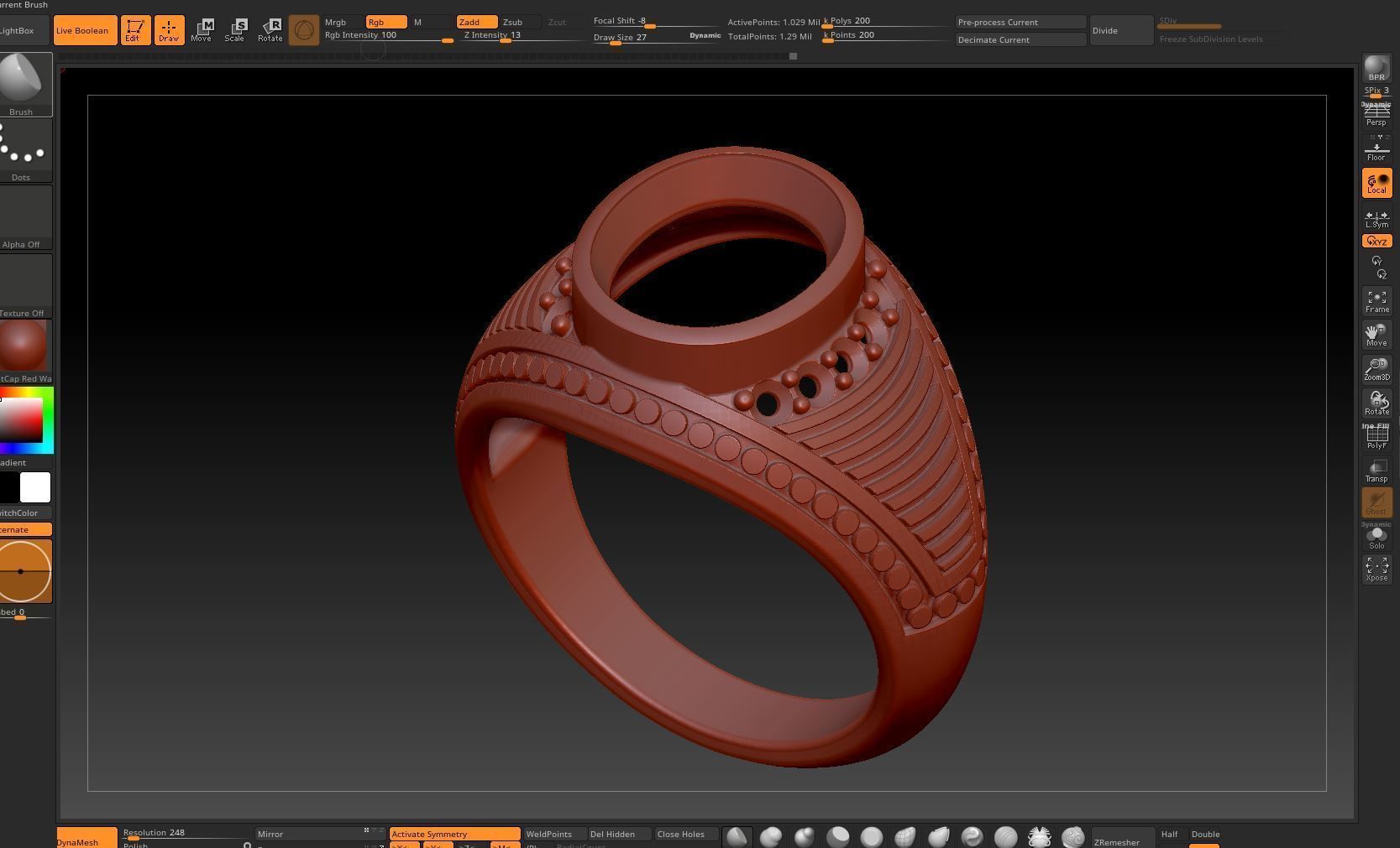 kengkod26v2 emerald and diamond ring 3D print model_7