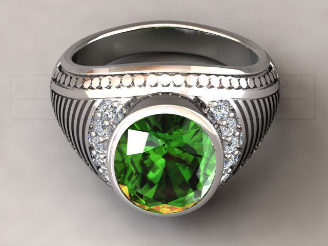 kengkod26v2 emerald and diamond ring 3D print model_6