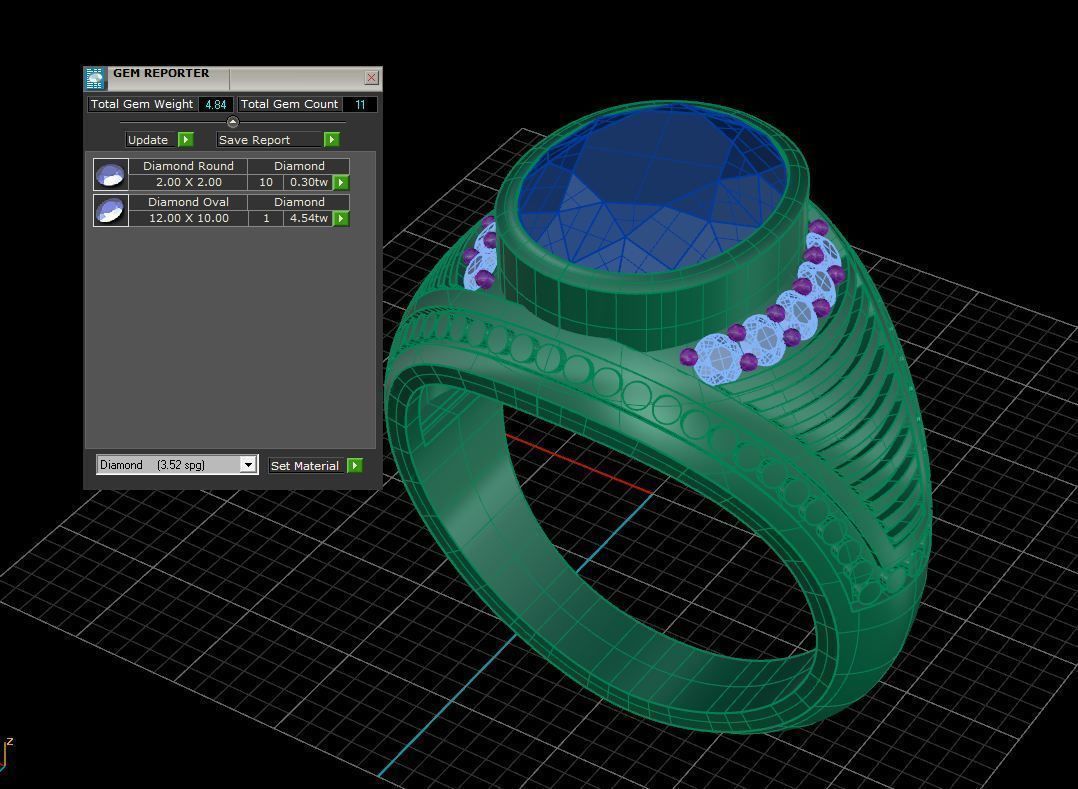 kengkod26v2 emerald and diamond ring 3D print model_11