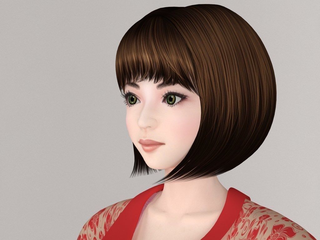 T pose nonrigged model of Fumika with various outfit 3D model_2