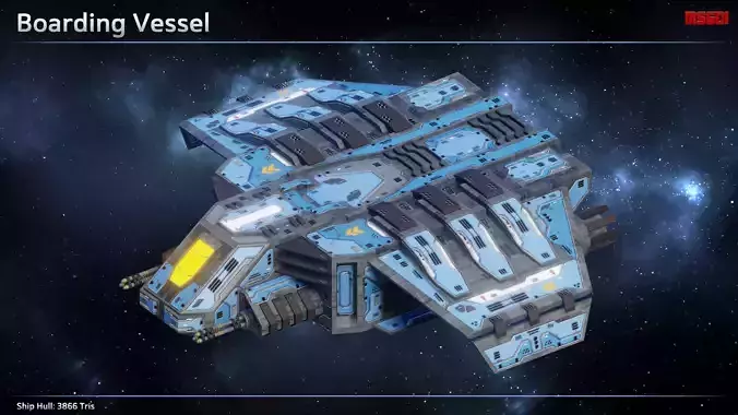 Spaceship Boarding Vessel Low-poly 3D model