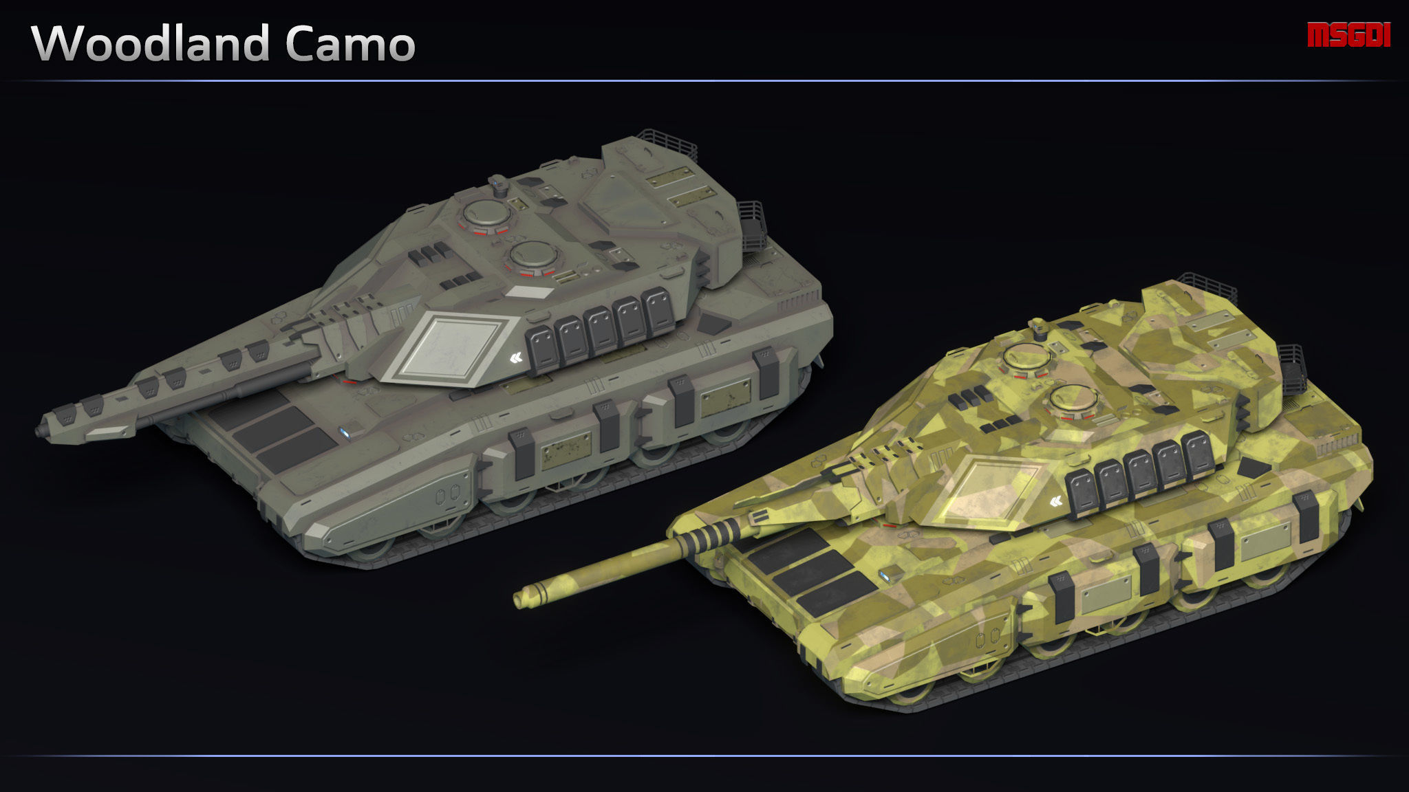 Scifi Spearhead MBT Low-poly 3D model_8