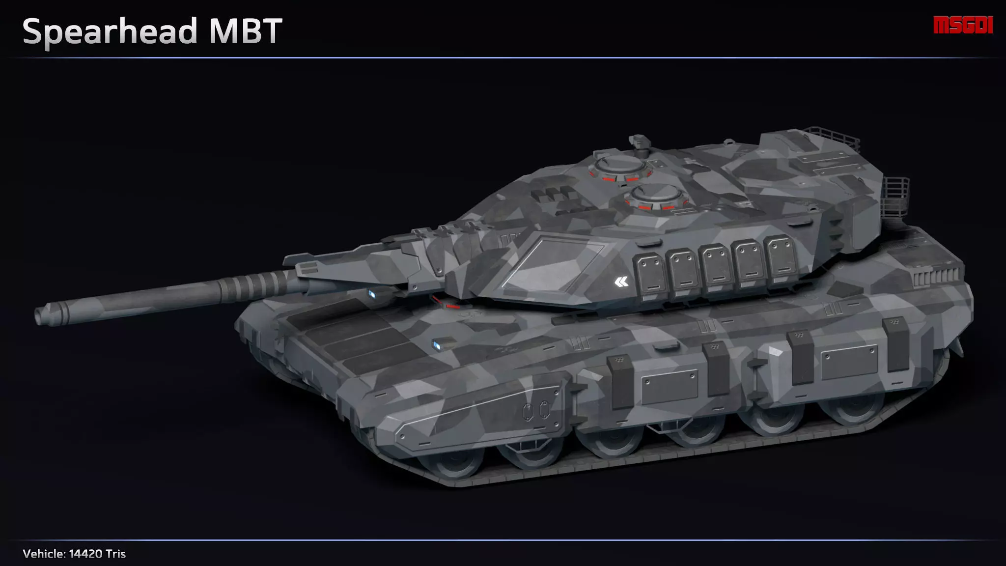 Scifi Spearhead MBT Low-poly 3D model_0