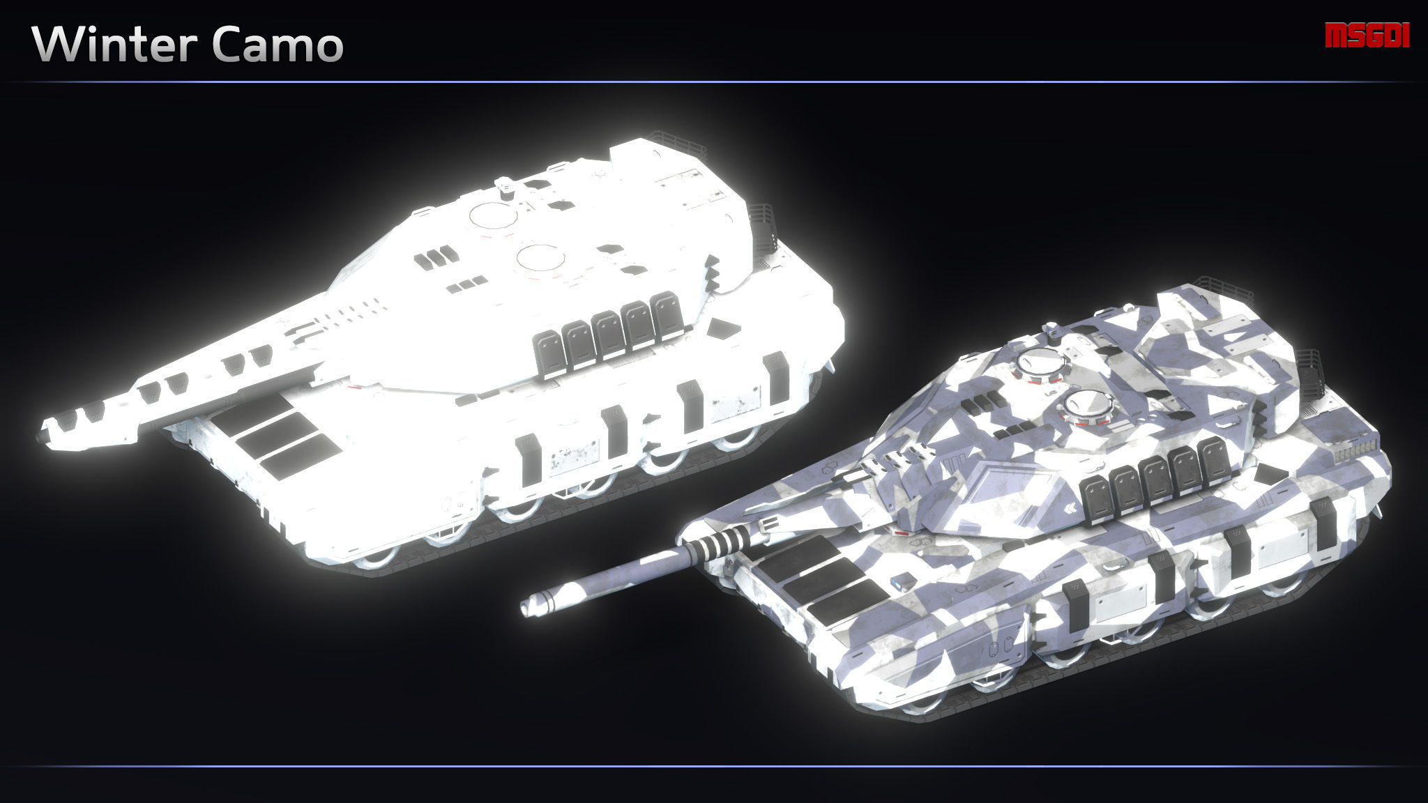 Scifi Spearhead MBT Low-poly 3D model_10