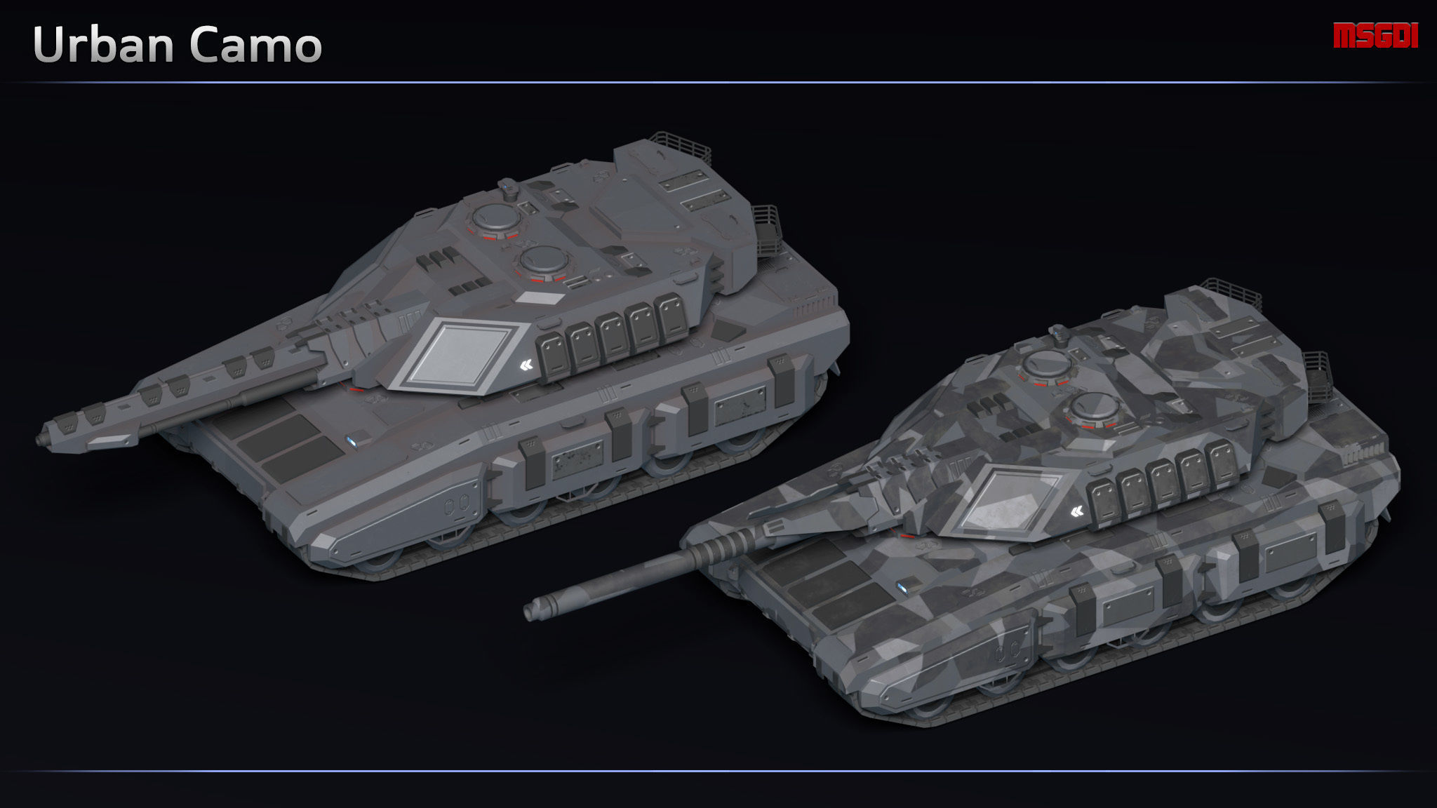 Scifi Spearhead MBT Low-poly 3D model_7