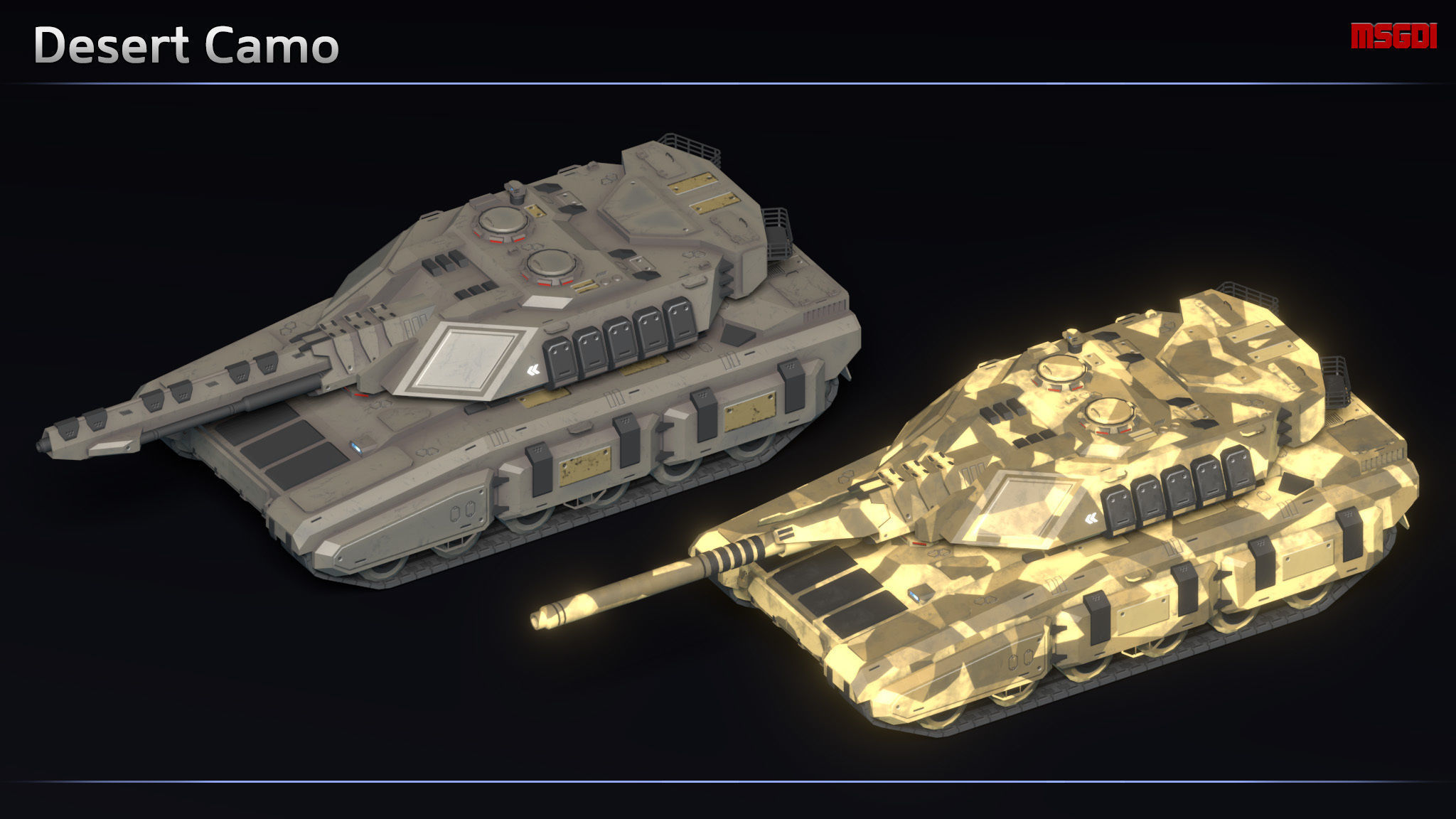Scifi Spearhead MBT Low-poly 3D model_9