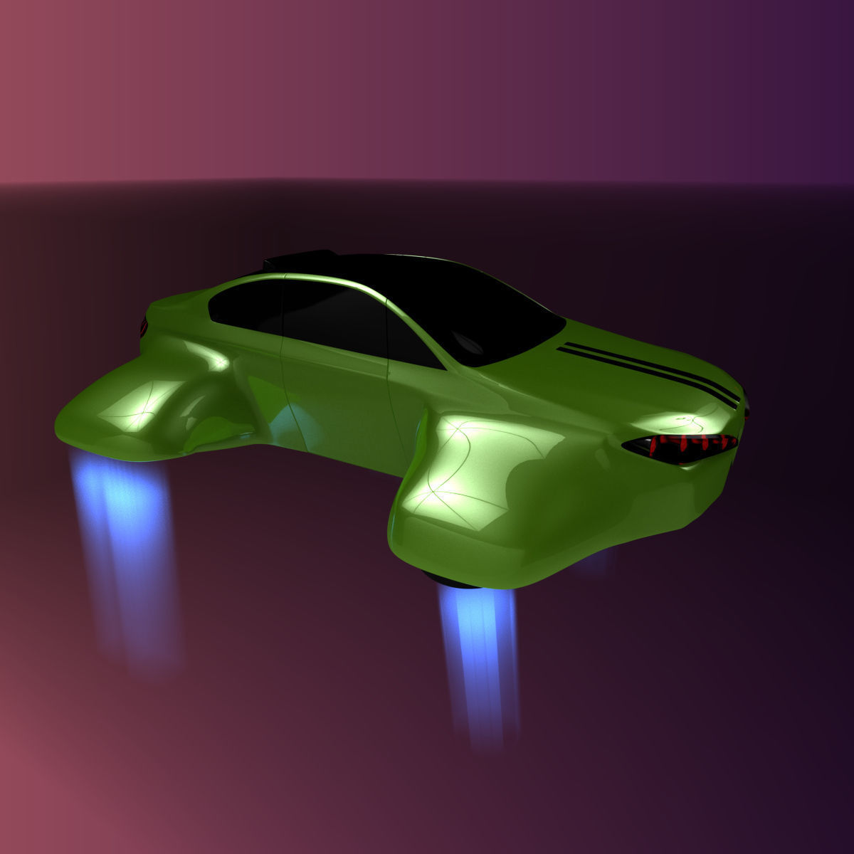 Hover car BF 3D model_2
