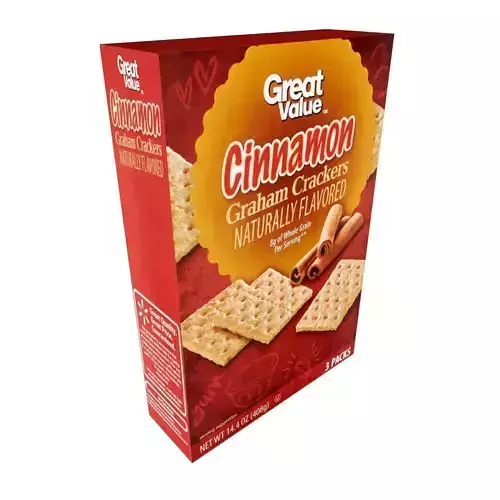 Great Value Grahams Crackers Cinnamon 3 Packs 14 Oz Low-poly 3D model