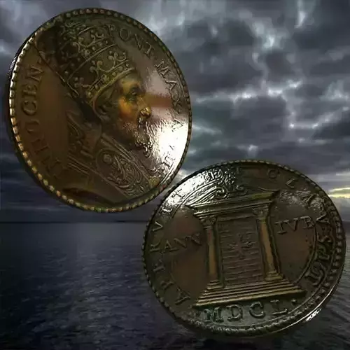 vatican coin Low-poly 3D model