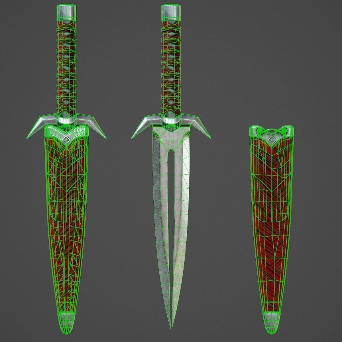 Assassin Knife PBR Game-Ready Low-poly 3D model_24