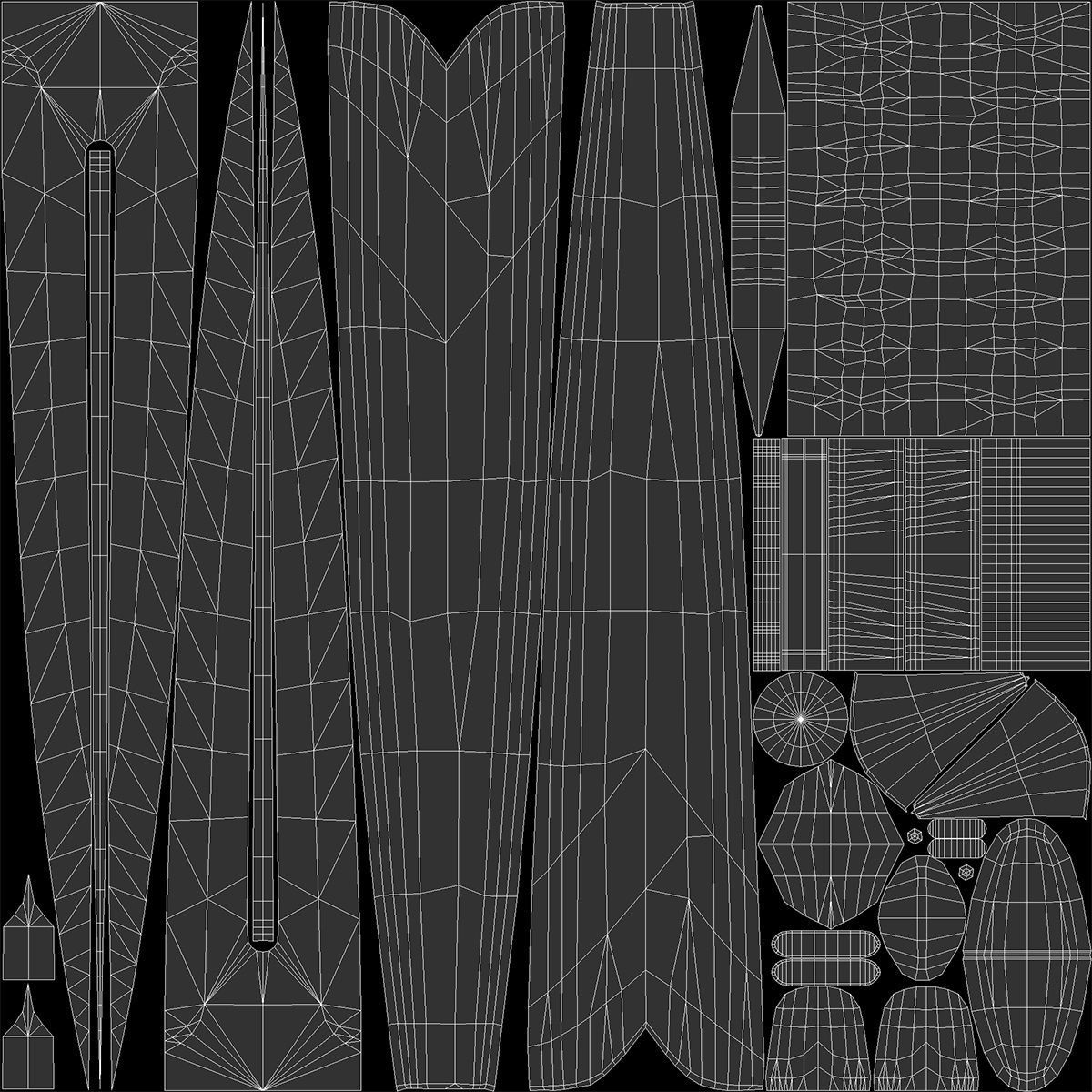 Assassin Knife PBR Game-Ready Low-poly 3D model_10