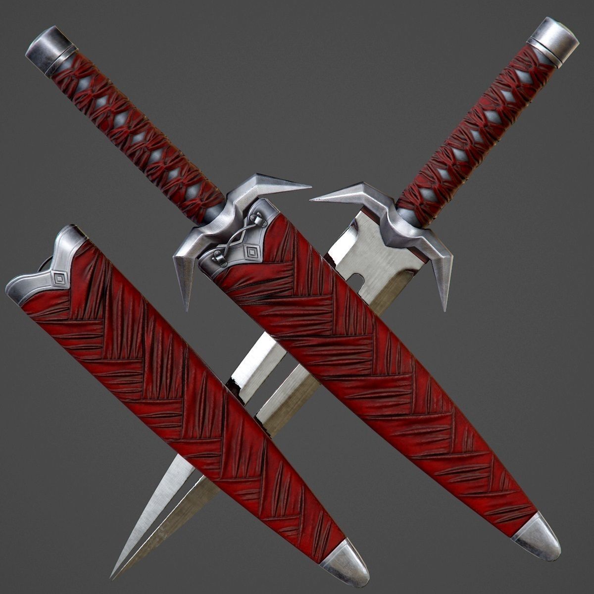 Assassin Knife PBR Game-Ready Low-poly 3D model_22