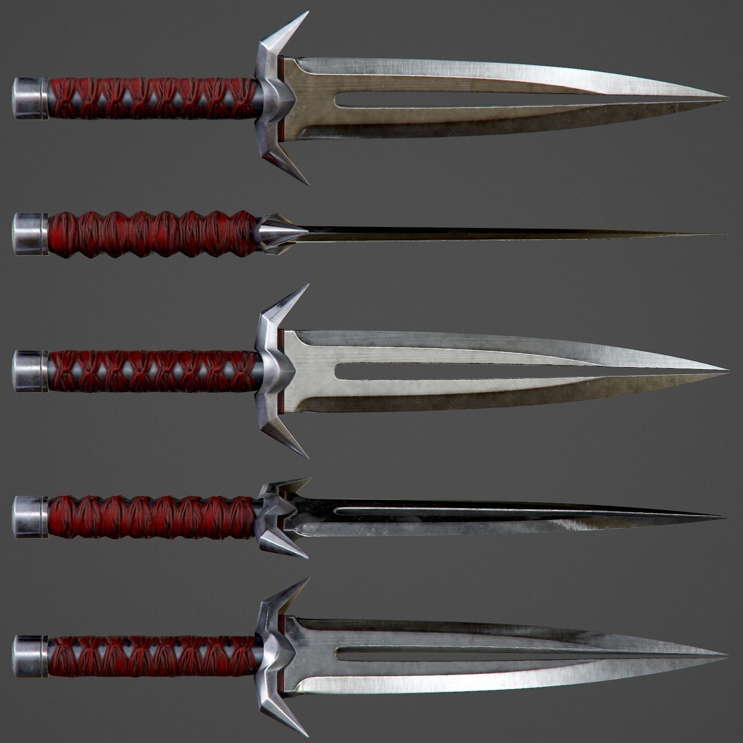 Assassin Knife PBR Game-Ready Low-poly 3D model_19