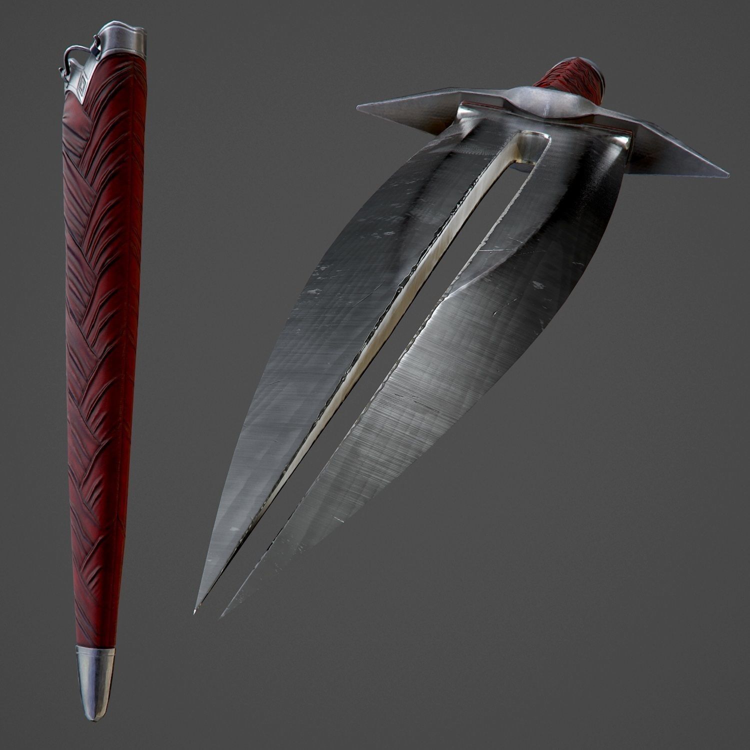 Assassin Knife PBR Game-Ready Low-poly 3D model_16