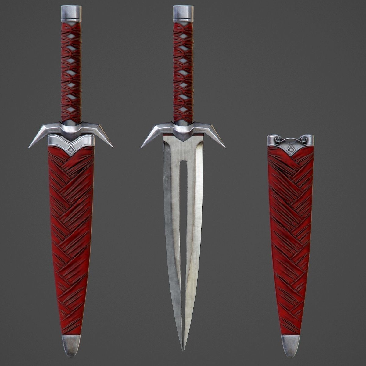 Assassin Knife PBR Game-Ready Low-poly 3D model_23