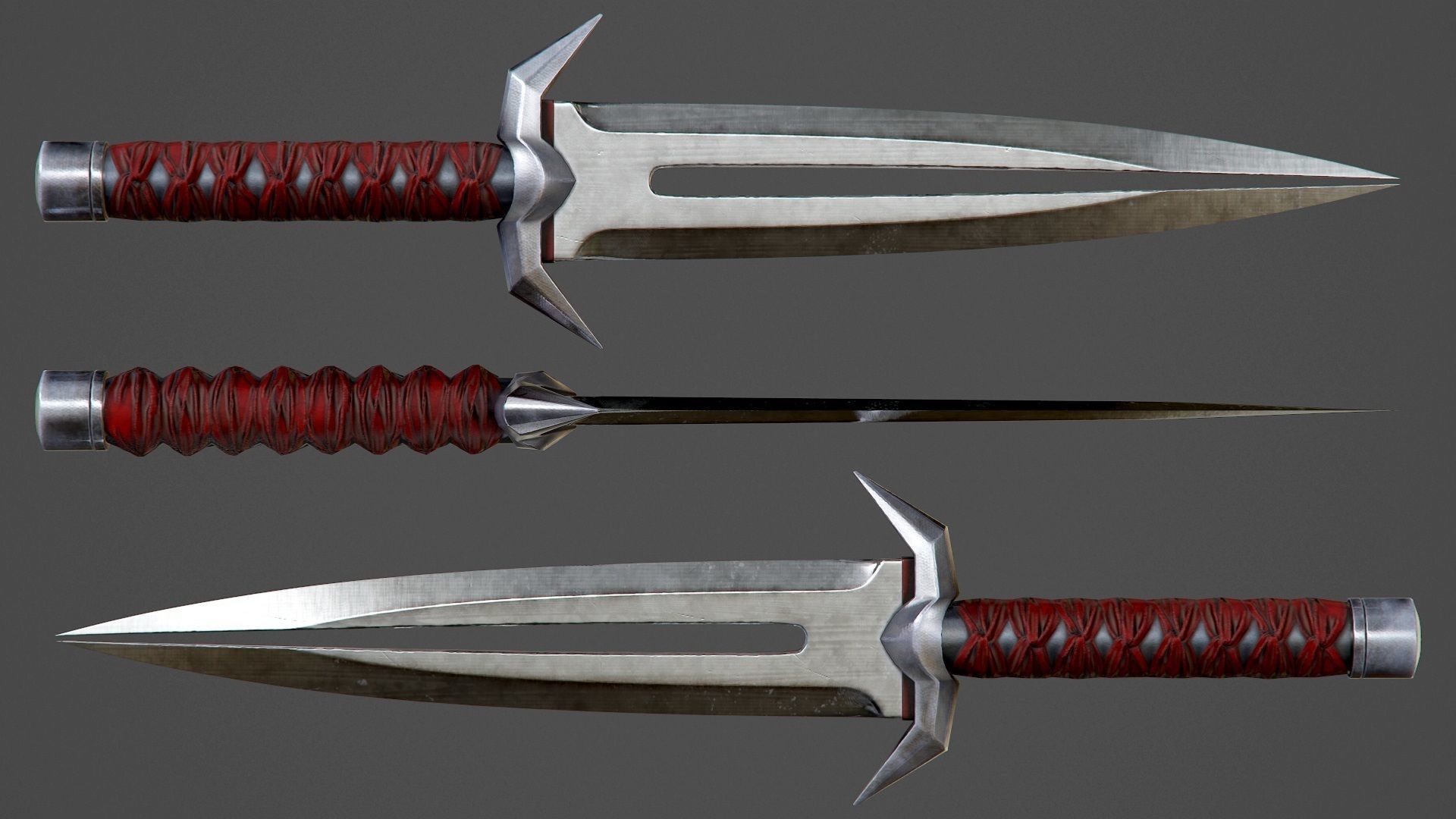 Assassin Knife PBR Game-Ready Low-poly 3D model_7