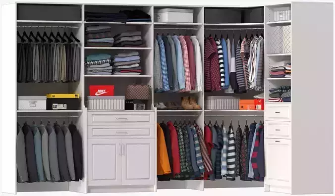 Wardrobe with Clothes 08 3D model
