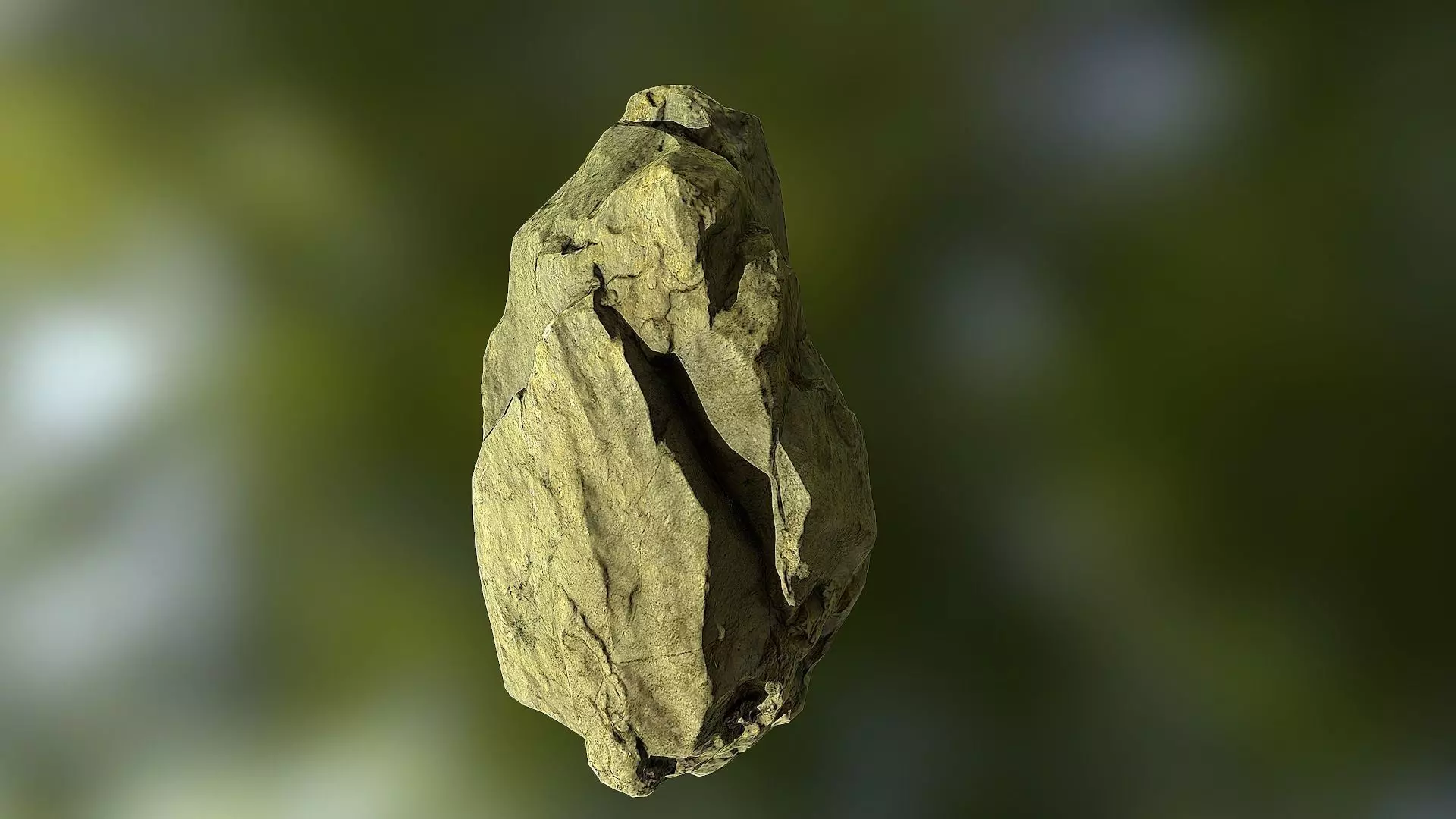 Rock low poly model piece of wood Low-poly 3D model_0