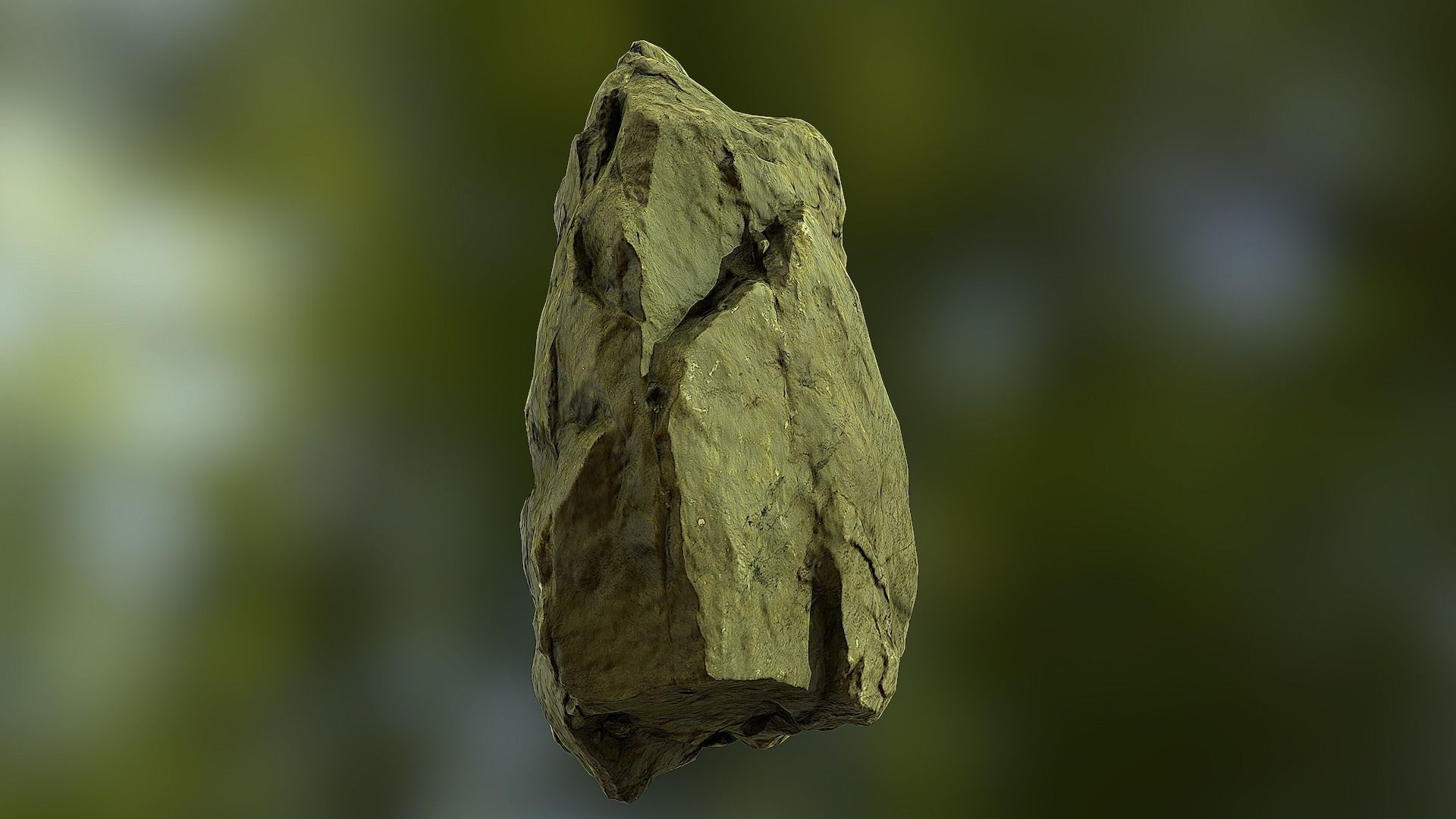 Rock low poly model piece of wood Low-poly 3D model_1
