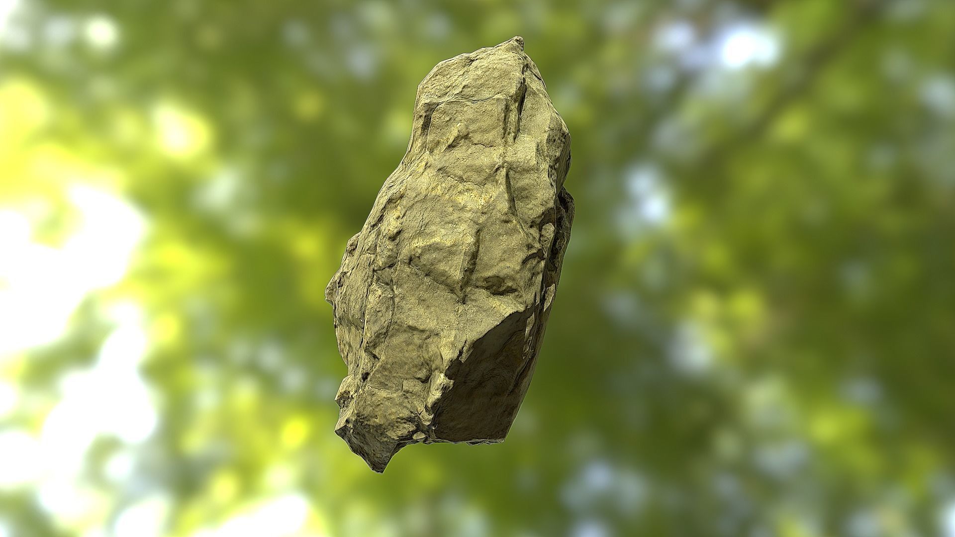 Rock low poly model piece of wood Low-poly 3D model_8