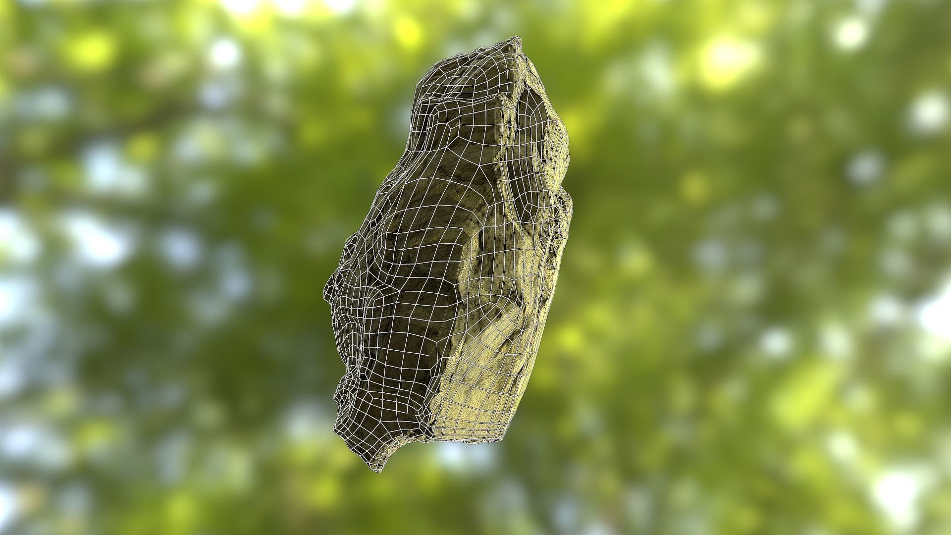 Rock low poly model piece of wood Low-poly 3D model_9