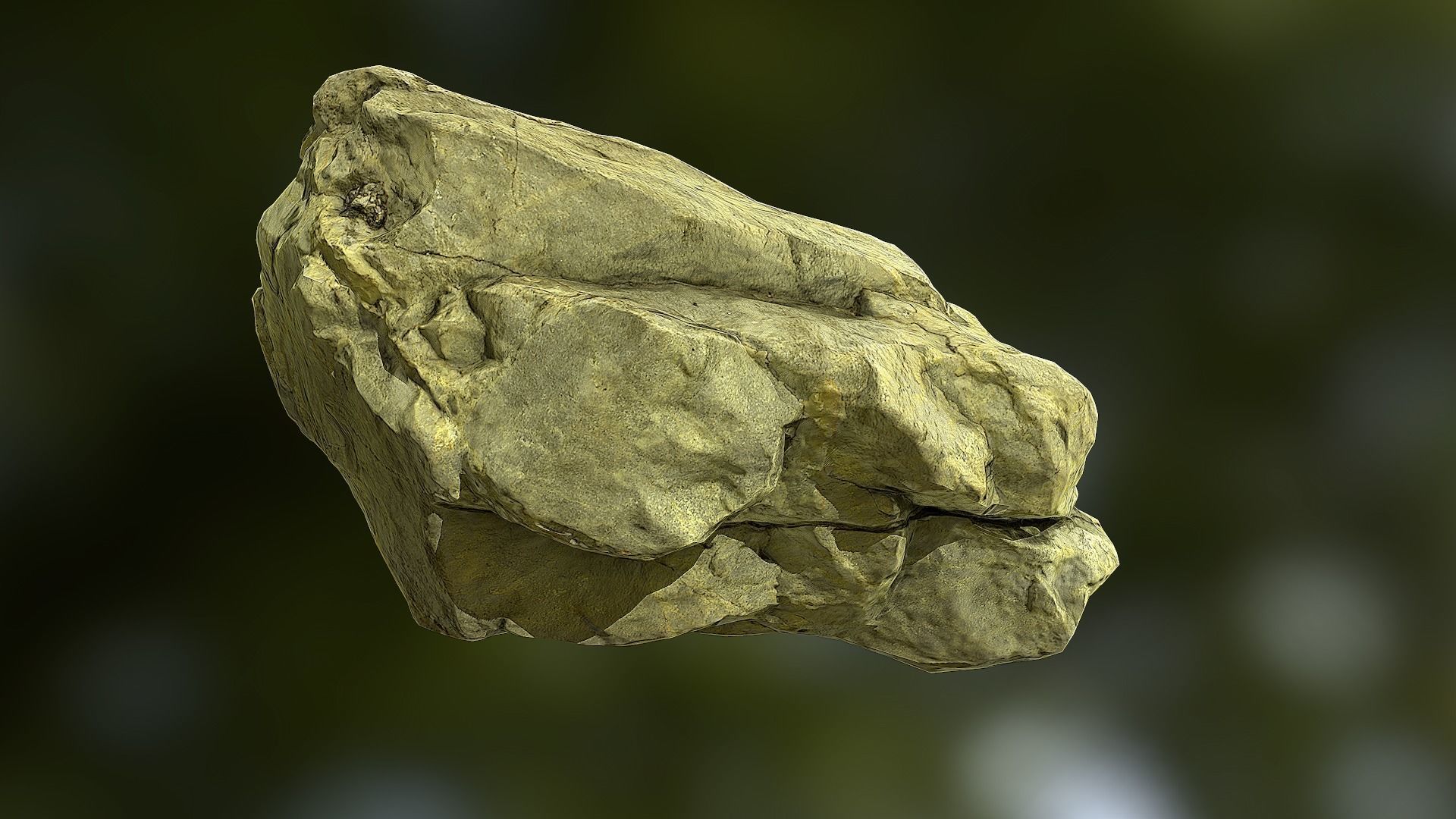 Rock low poly model piece of wood Low-poly 3D model_6