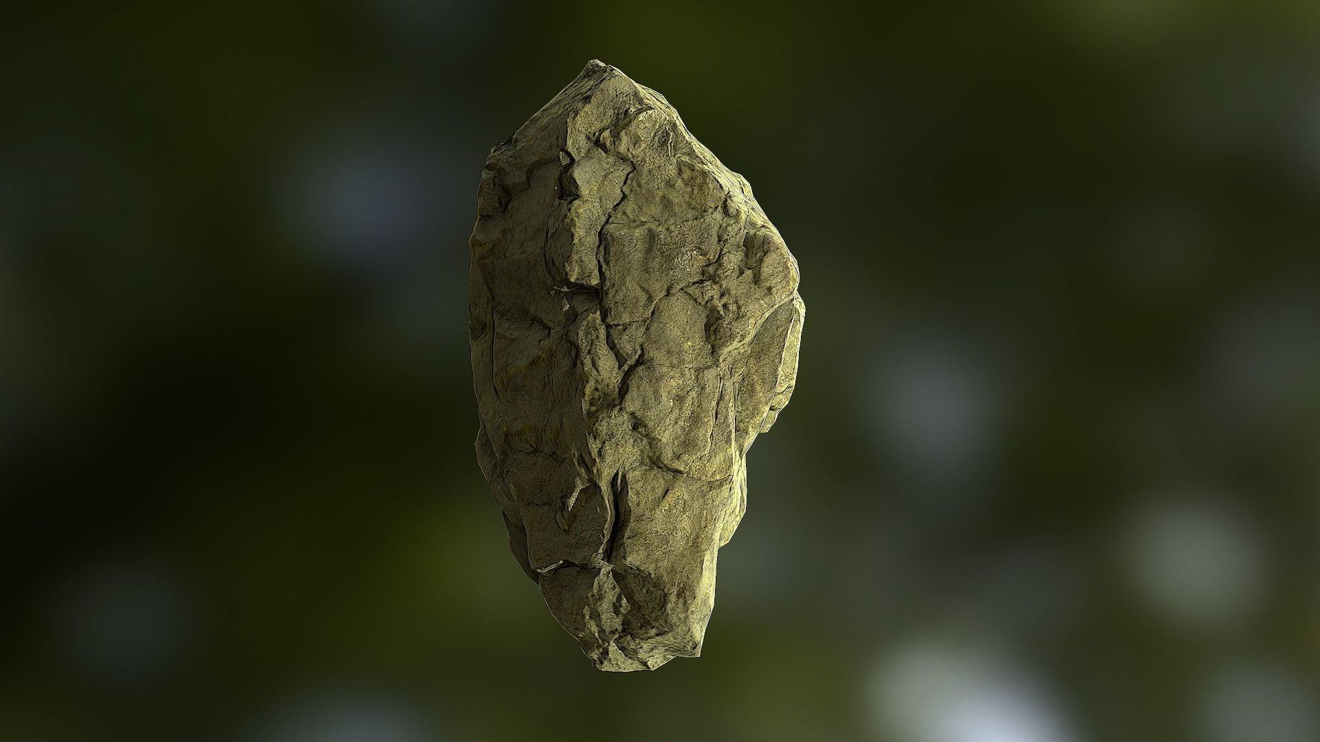 Rock low poly model piece of wood Low-poly 3D model_2